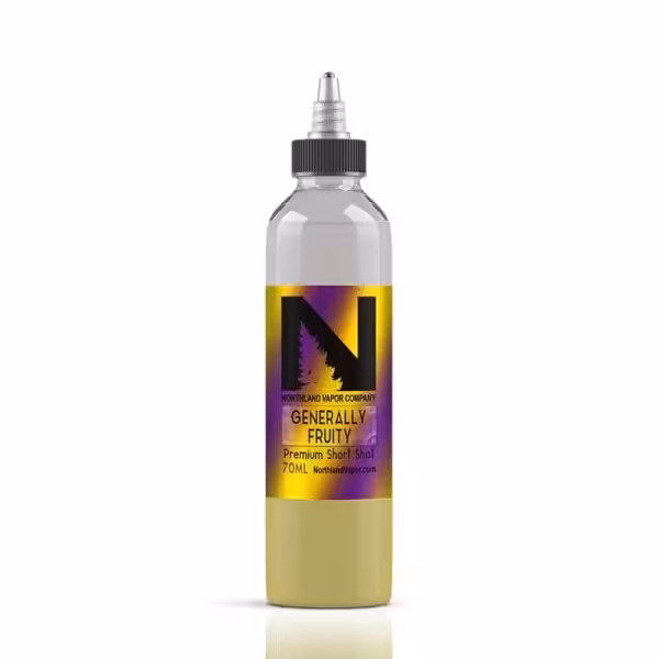 Northland Vapor Generally Fruity Short Shot Mockup With Reflection Northland Vapor Generally Fruity Short Shot Mockup With Reflection