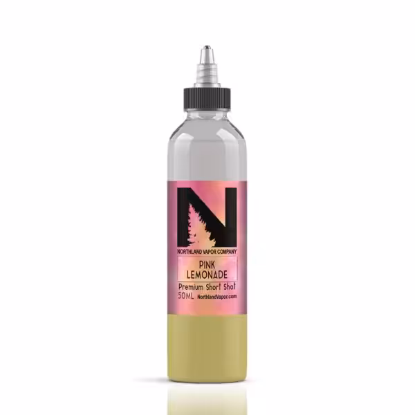 Northland Vapor Pink Lemonade Short Shot Mockup With Reflection Northland Vapor Pink Lemonade Short Shot Mockup With Reflection