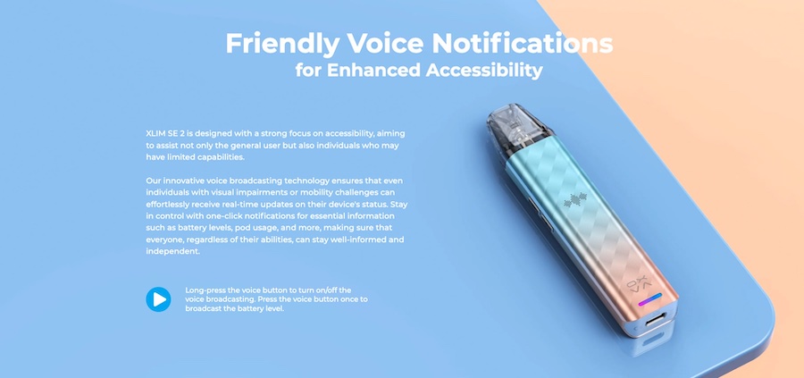 Xlim SE 2 voice notifications