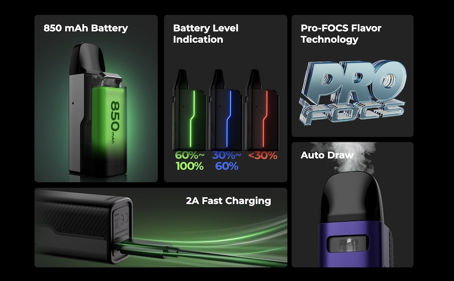 Uwell Caliburn GZ2 Pod System Features